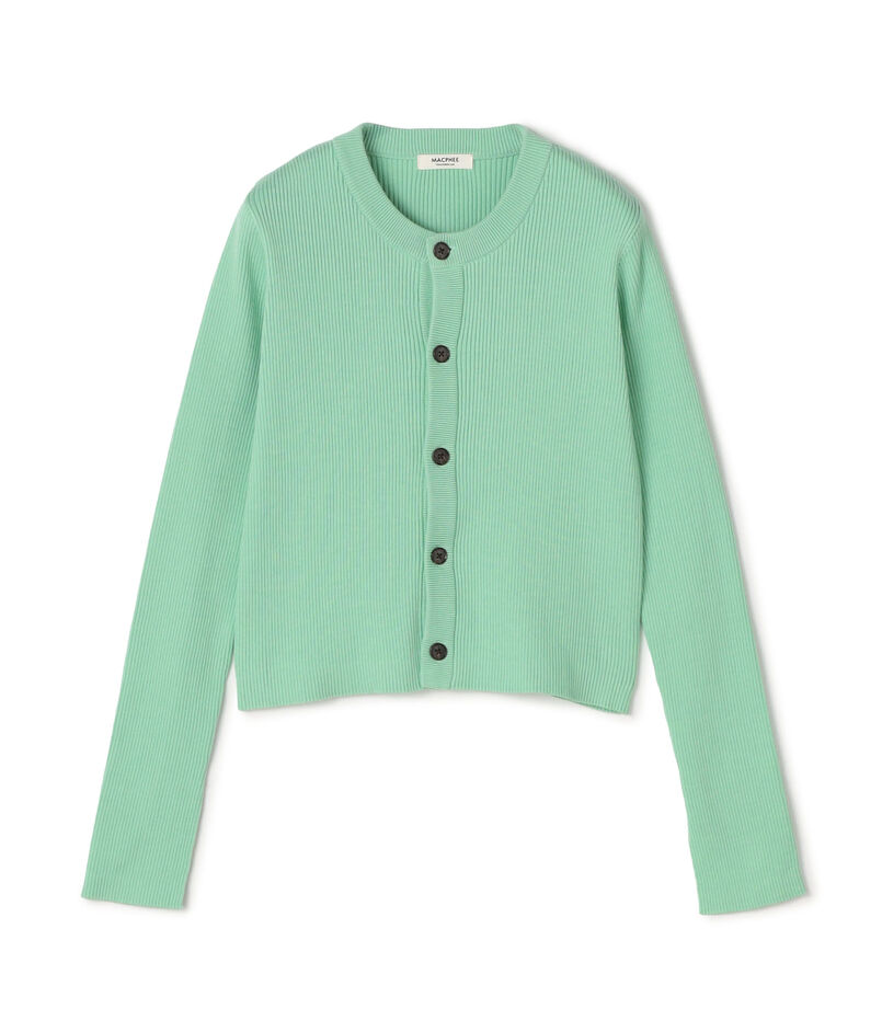 コットンリブ クルーネックカーディガン