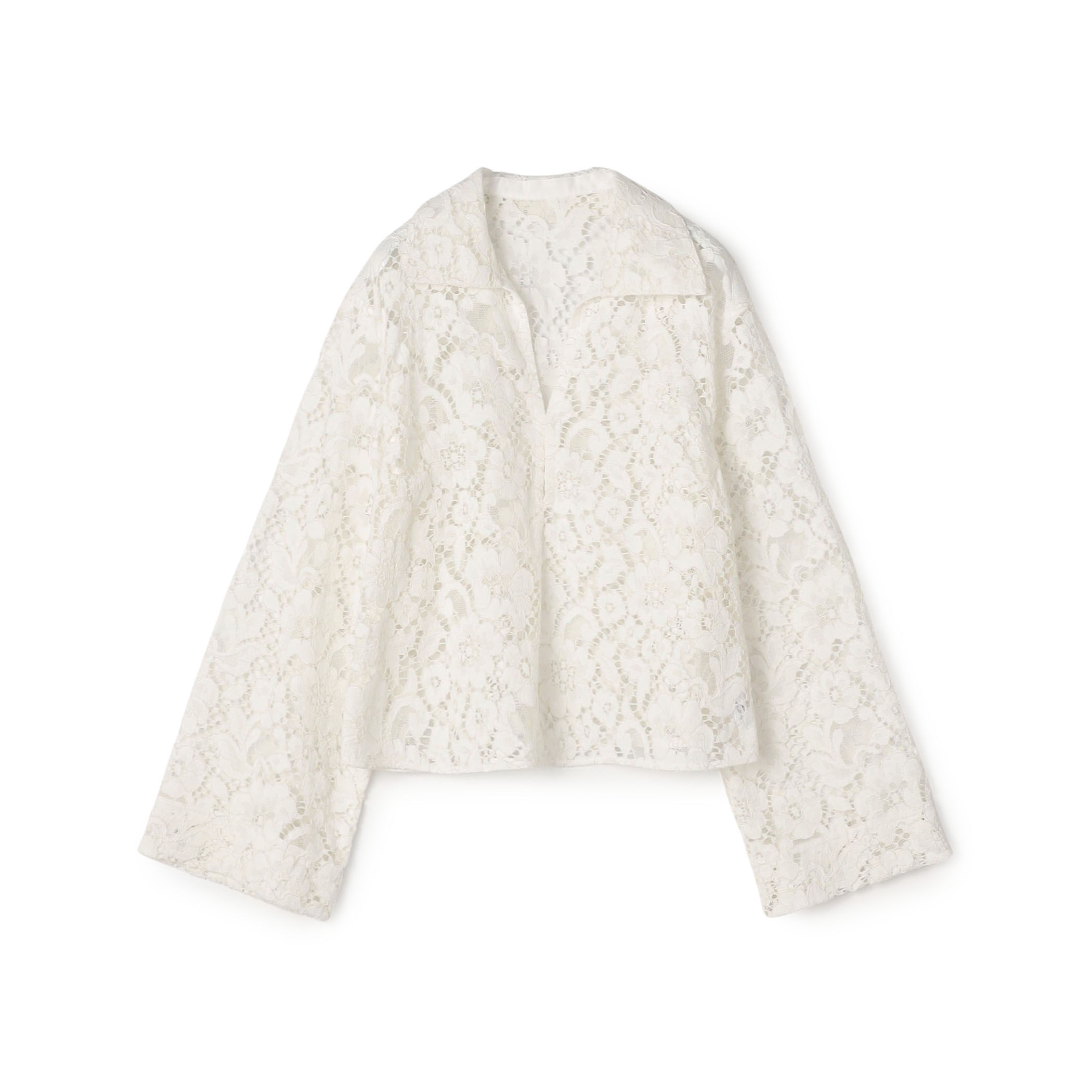 WEB先行予約】フラワーコードレース スキッパーブラウス