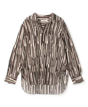 ■シルクハブタエプリント スキッパーシャツ