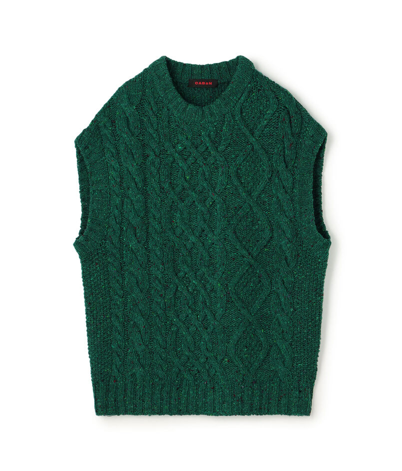CABaN ウールケーブル クルーネックベスト