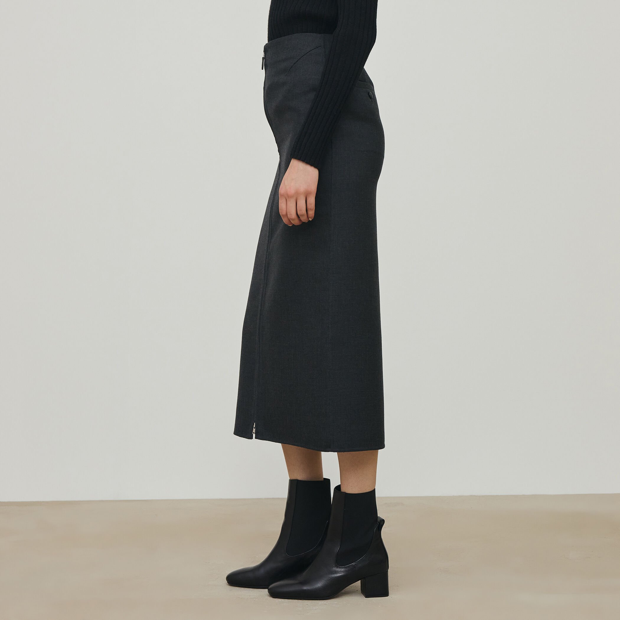 ダブルフェイスツイル ダブルジップ タイトスカート｜トゥモローランド