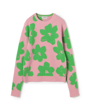 JIL SANDER LS CN JUMPER フラワーモチーフ クルーネックニット