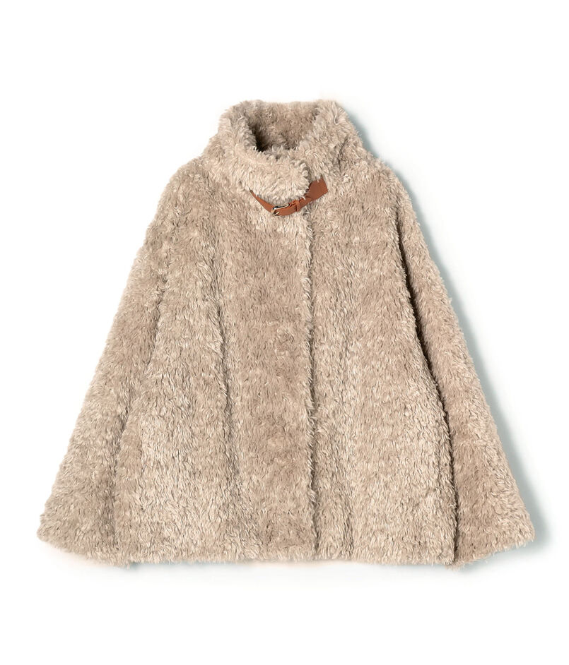 HERNO カーリーエコファー レザーベルトブルゾン