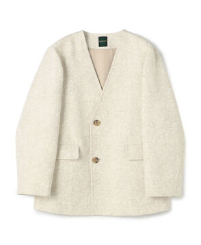 ボタニカルジャカード カラーレスジャケット