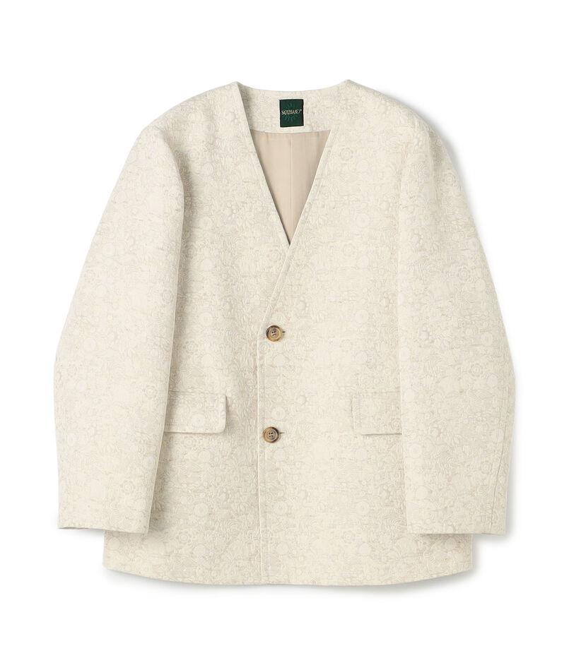 ボタニカルジャカード カラーレスジャケット