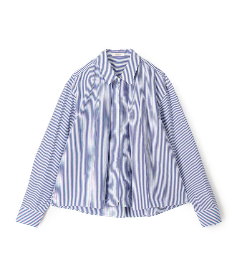 コットンタイプライター ジップブラウス