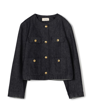 ハイデンシティーデニム クルーネックコンパクトジャケット