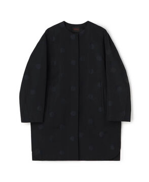 グログランドット ノーカラーコート