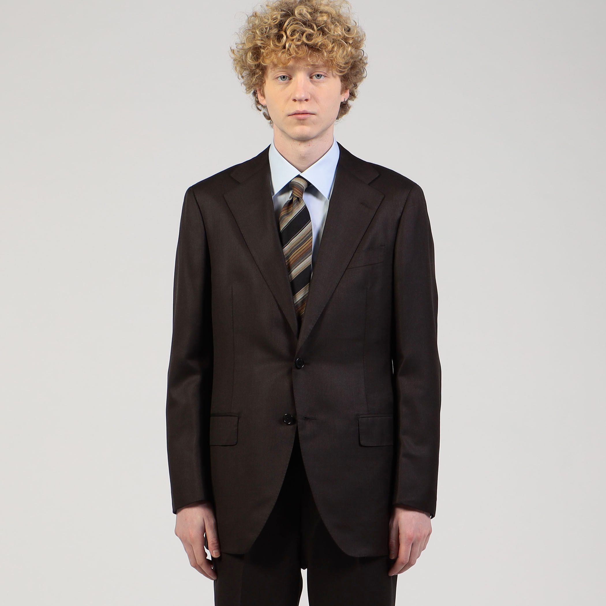 ウールシルク シングルブレステッド3Bスーツ SHANG E.Zegna