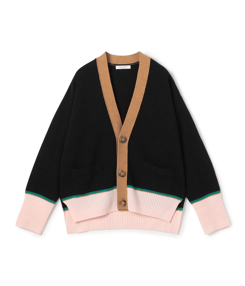 ■NZ LAMB 9G Vネックカーディガン
