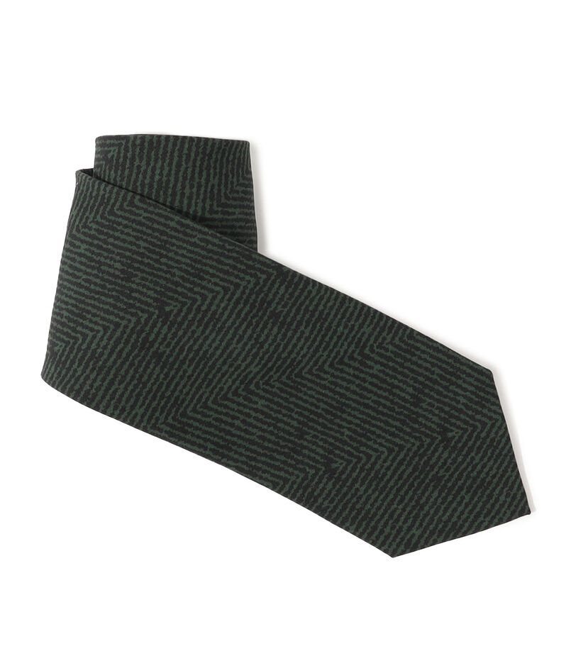 Bleck シルクプリント ヘリンボーン柄ネクタイ