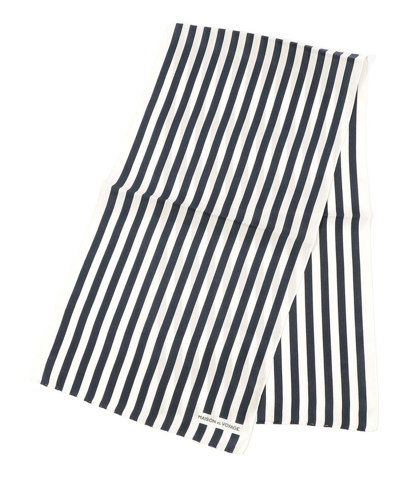 MAISON et VOYAGE 羽二重シルク ストライプ スカーフ