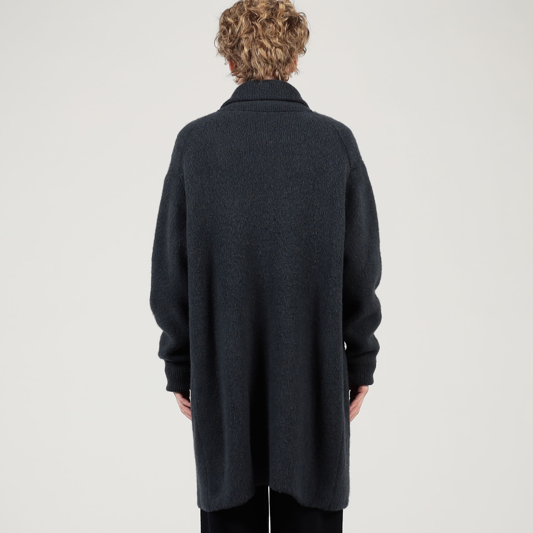 ウールカシミヤシルク ダブルブレステッド ニットコート