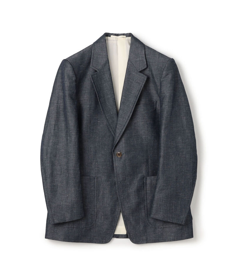 ウールリネン シングルブレステッド2Bジャケット DORMEUIL