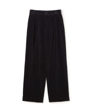 コットンコーデュロイ タックストレートパンツ