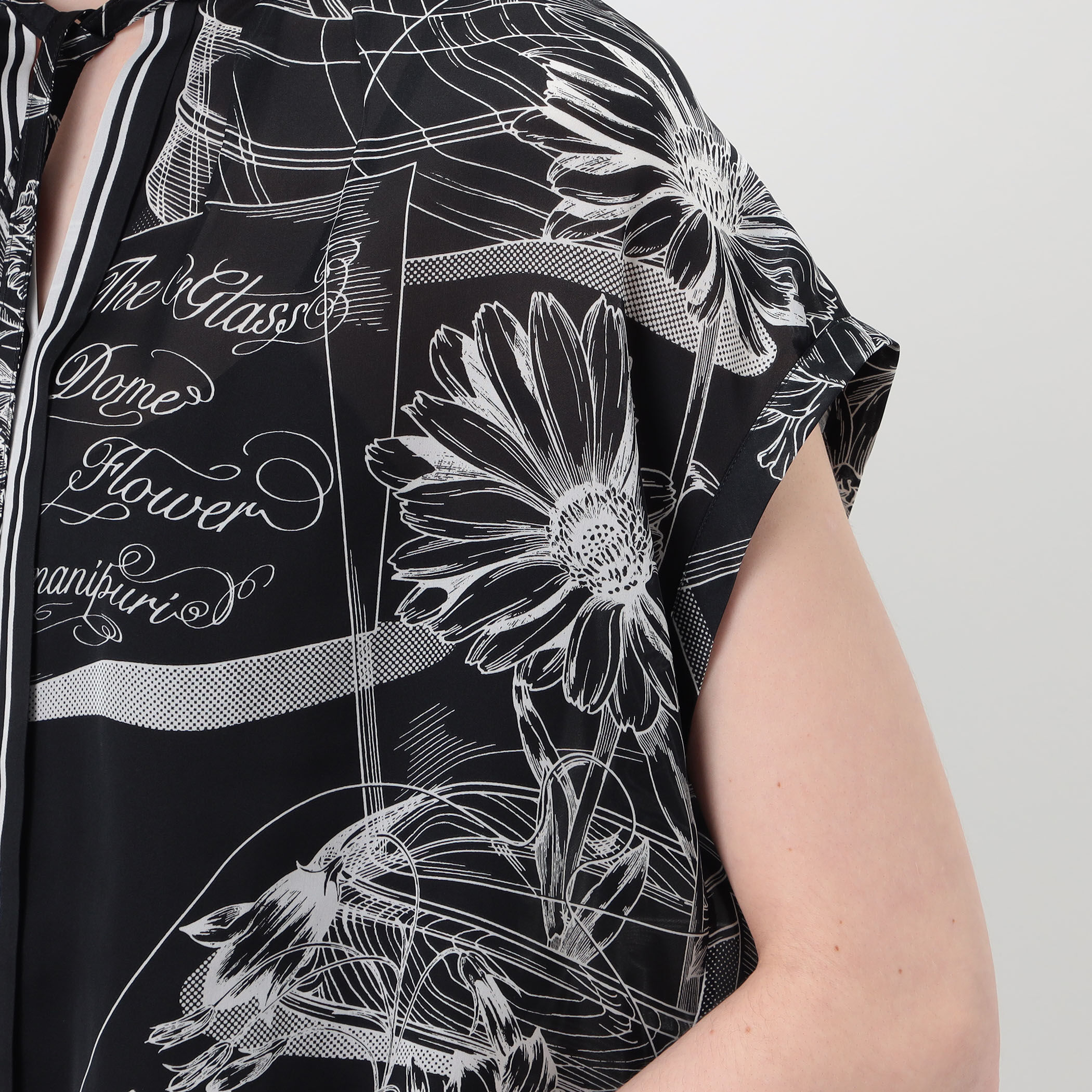 別注】manipuri for Ballsey Glass dome Flower ボウタイブラウス