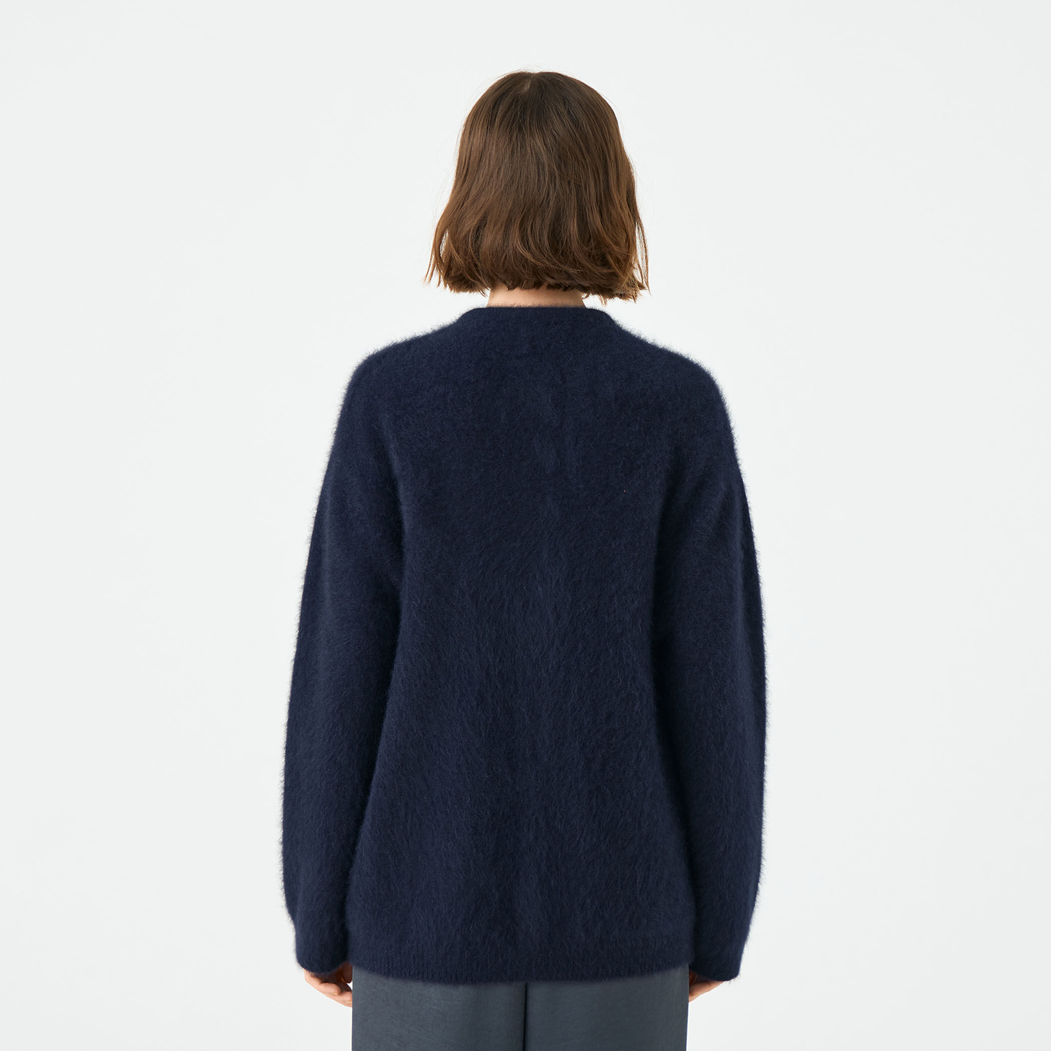 美品✨トゥモローランド ballsey ロングカーディガン シルク ネイビー WEB先行予約】フォックスヤク クルーネックカーディガン
