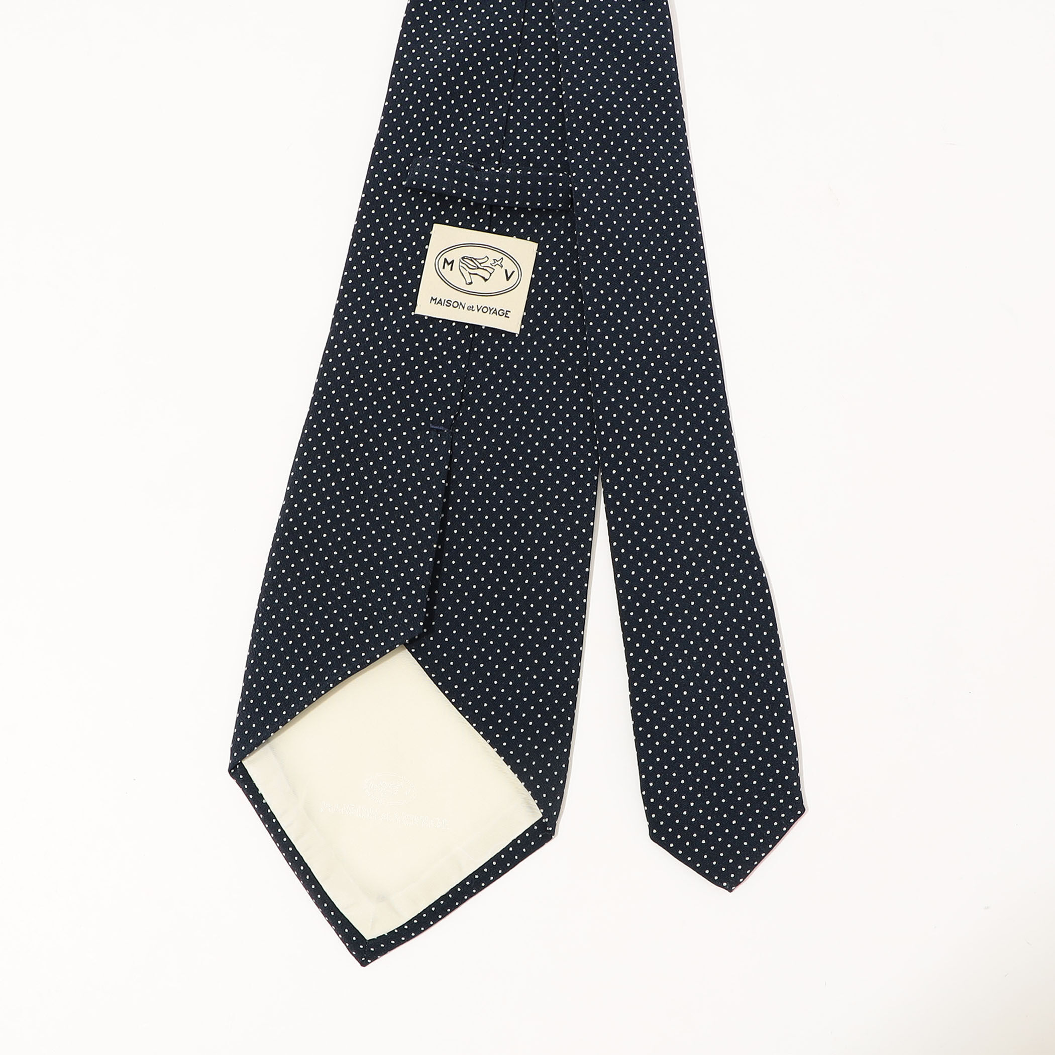 MAISON et VOYAGE シルクプリント1mmドット ワイドタイ