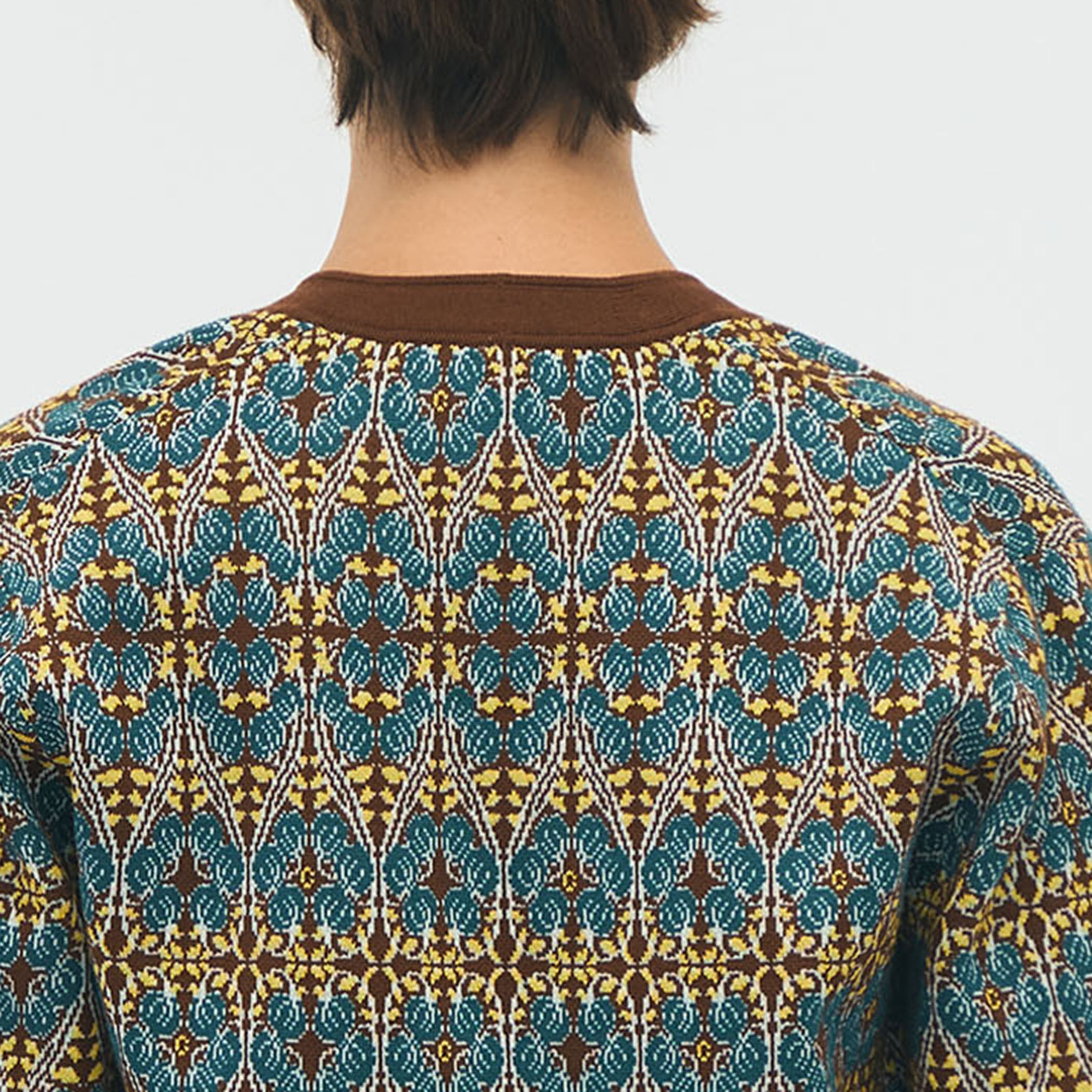 【新品未使用】CABaN リーフジャカード Vネックカーディガントゥモローランド 新品未使用】CABaN リーフジャカード Vネックカーディガン