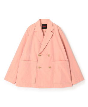 コットンシャンブレー ベルテッドダブルブレストジャケット