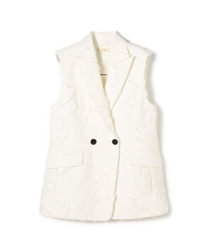 フリンジジャカード ピークドラペルジレ