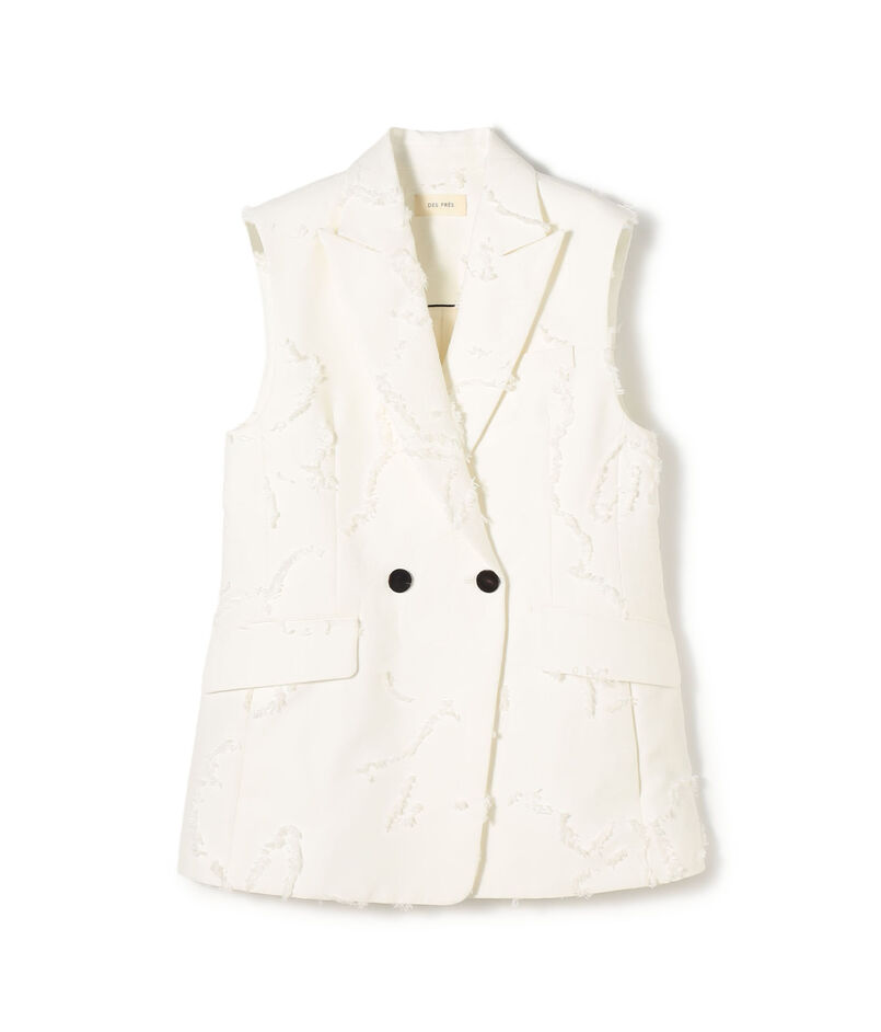 フリンジジャカード ピークドラペルジレ