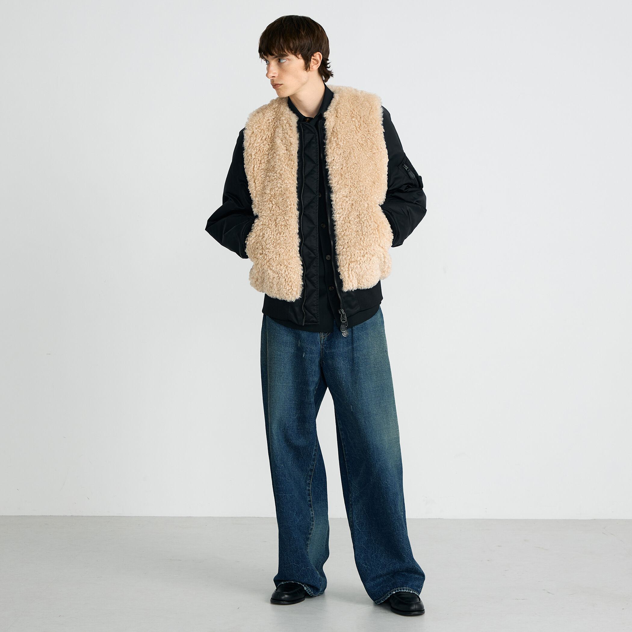 別注】HYKE FAUX SHEARLING TYPE MA-1JACKET｜トゥモローランド 公式通販