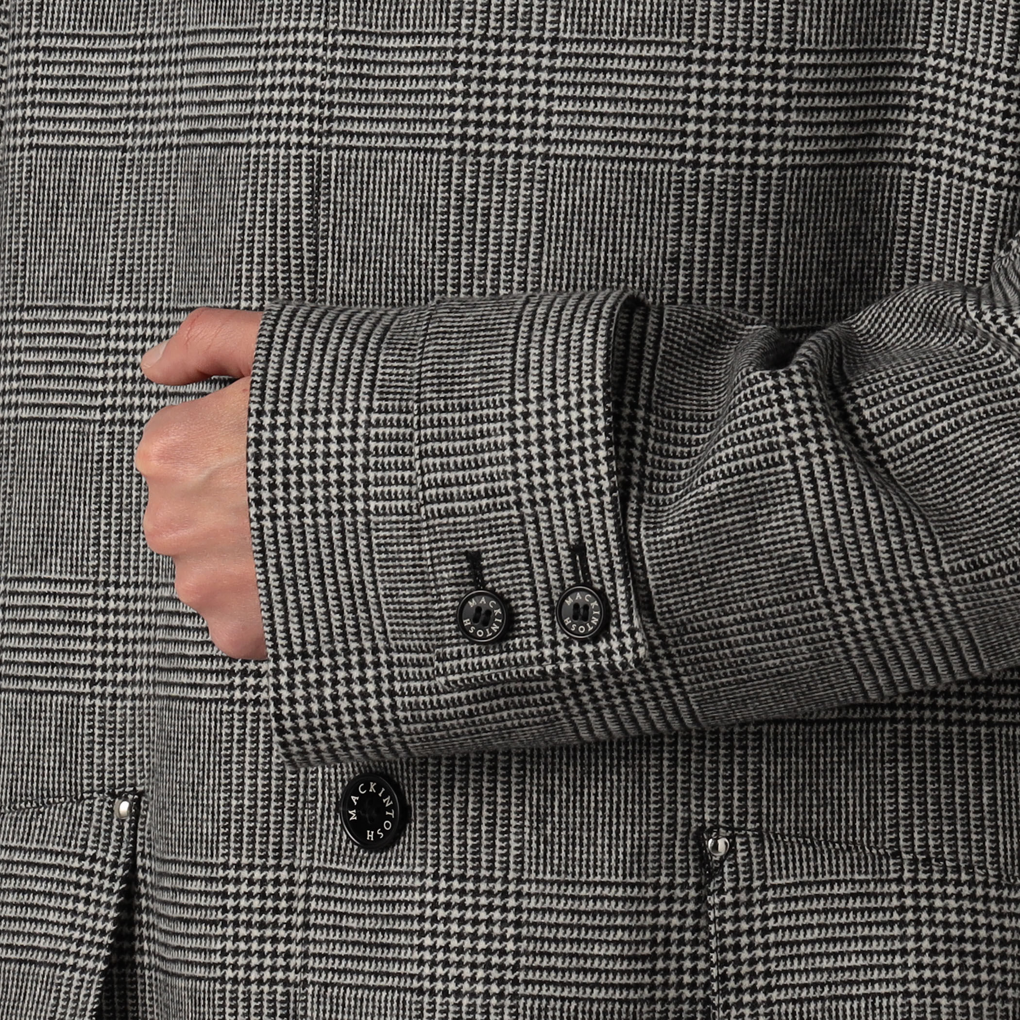 MACKINTOSH HUMBIE ウールグレンチェック ステンカラーコート