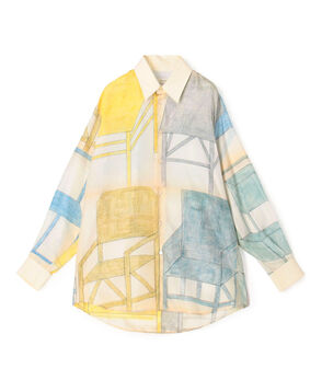 LEMAIRE RELAXED SHIRT シルク プリントシャツ