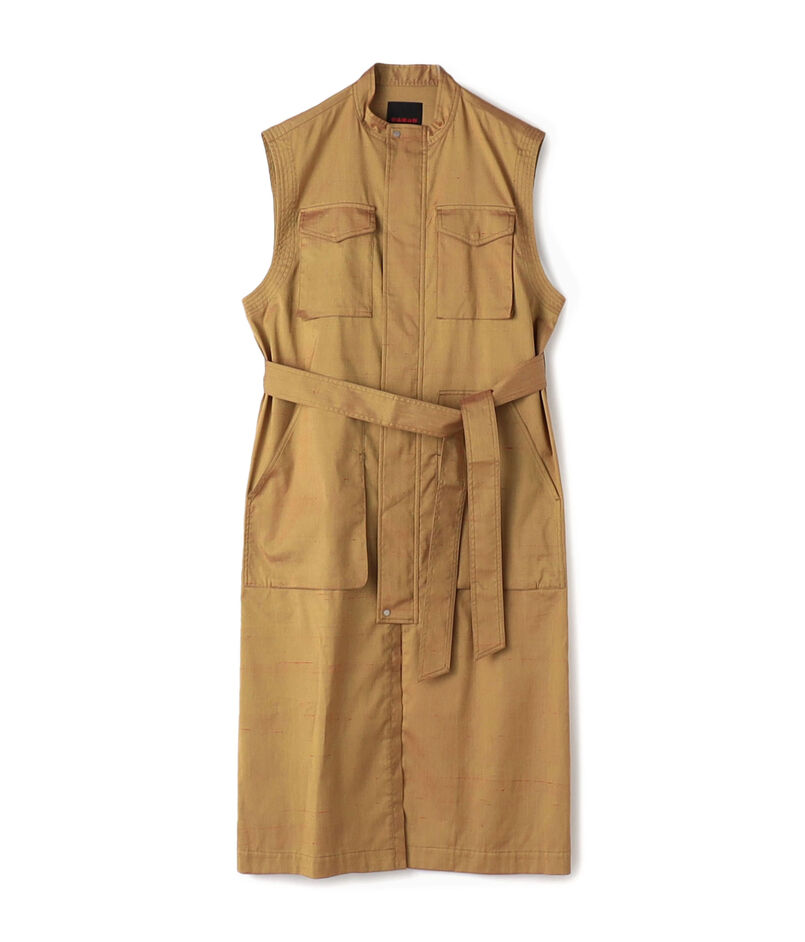 CABaN コットンシルクストレッチ ロングジレ