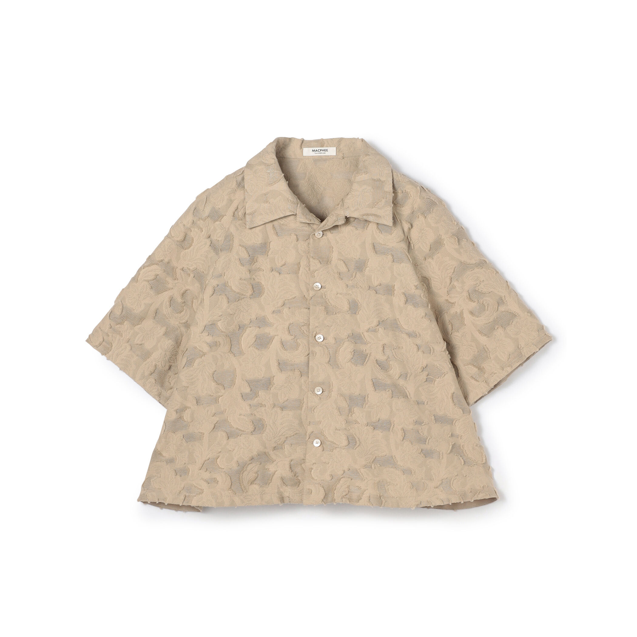 メッシュカットジャカード ハーフスリーブシャツ｜トゥモローランド