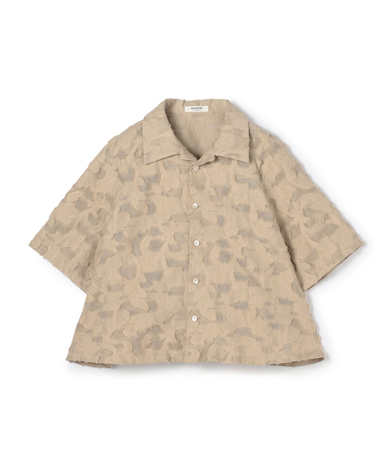 メッシュカットジャカード ハーフスリーブシャツ