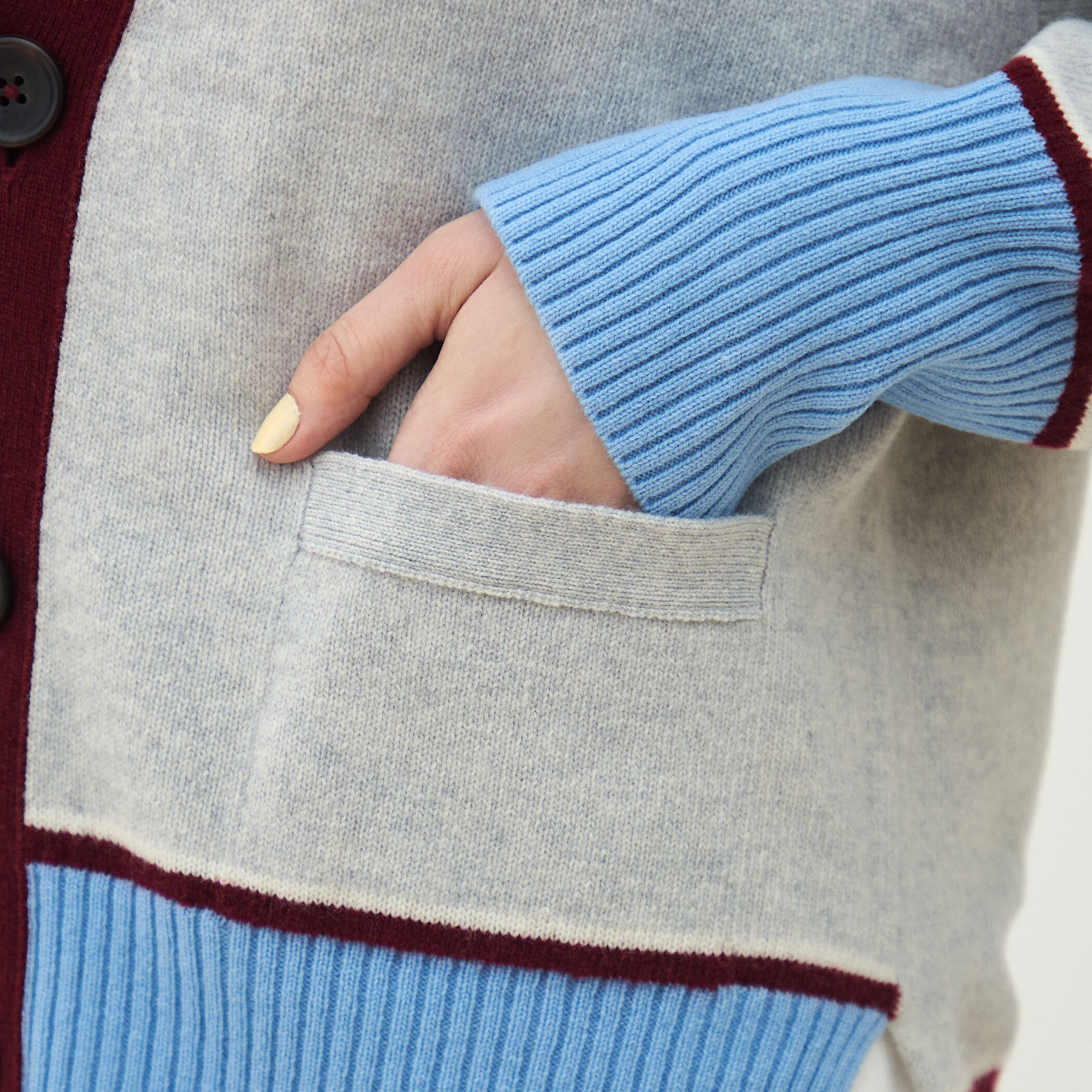 25AW MACPHEE NZ LAMBS Vネックカーディガン S イエロー MACPHEE（マカフィー） TOMORROWLAND トゥモローランド ラムカシミヤ
