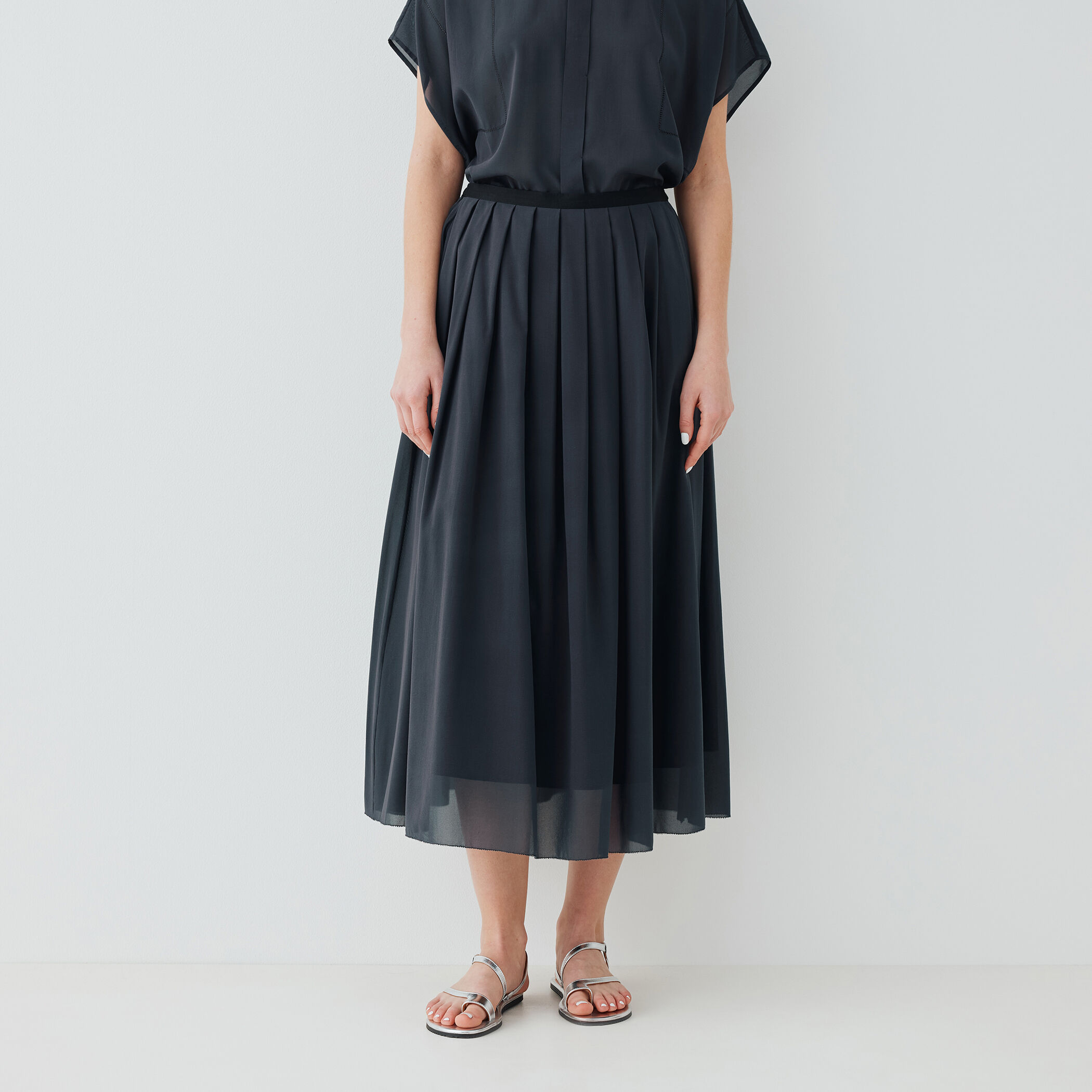 ライトシルクストレッチ イージータックスカート