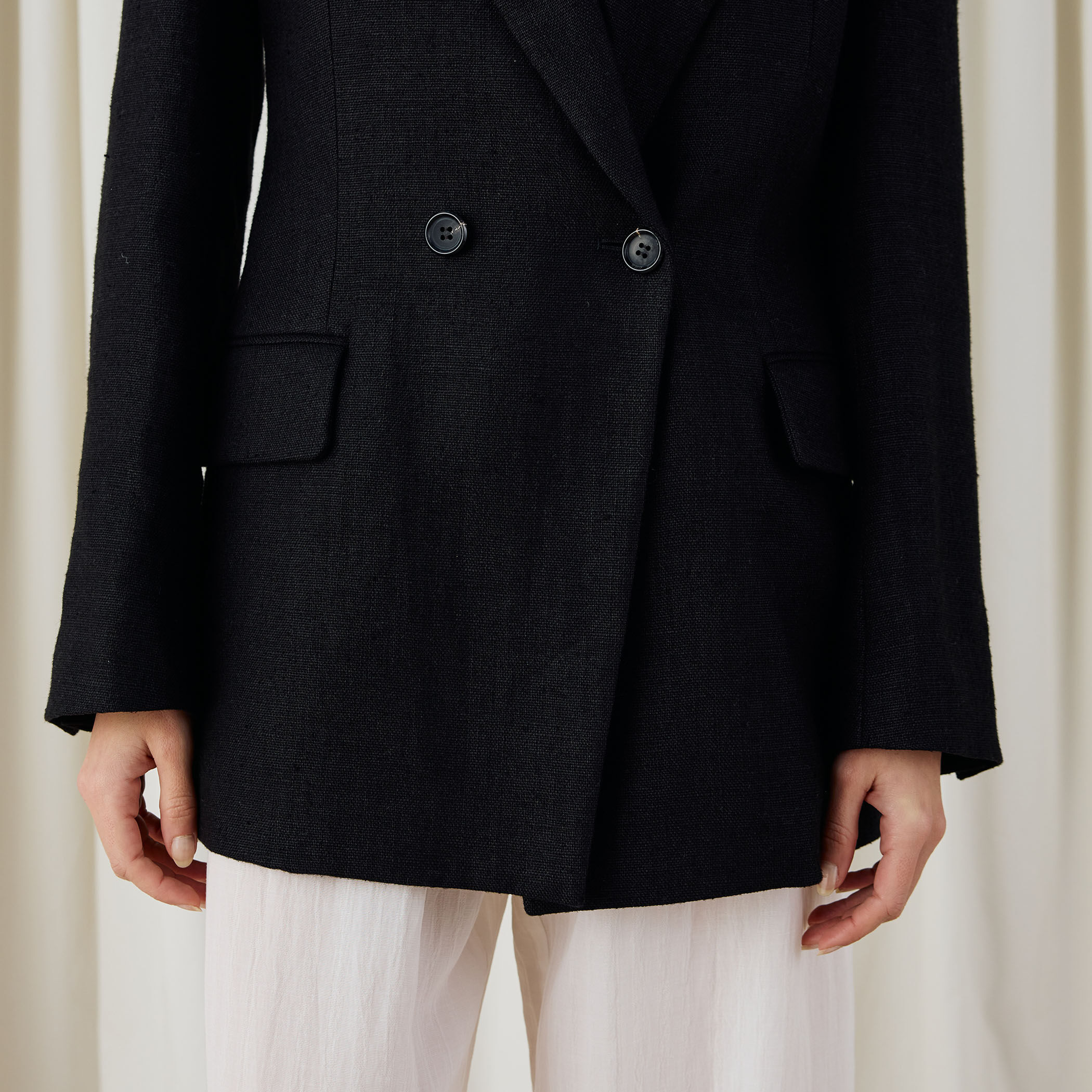 ウェットリネン ダブルブレストジャケット｜トゥモローランド 公式通販