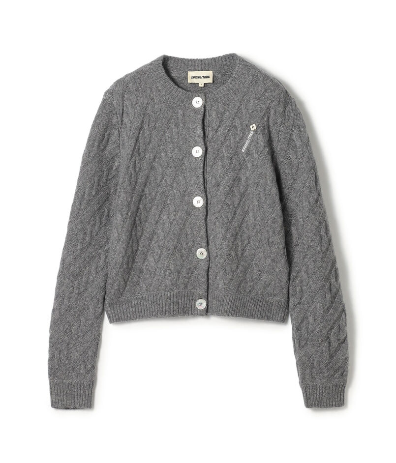 SHUSHU/TONG Cable Knit Cardigan ケーブルニット カーディガン
