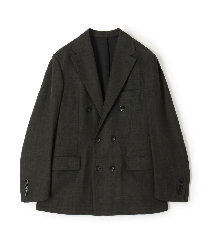 ウールリネンメッシュシャンブレー ダブルブレステッド6Bジャケット