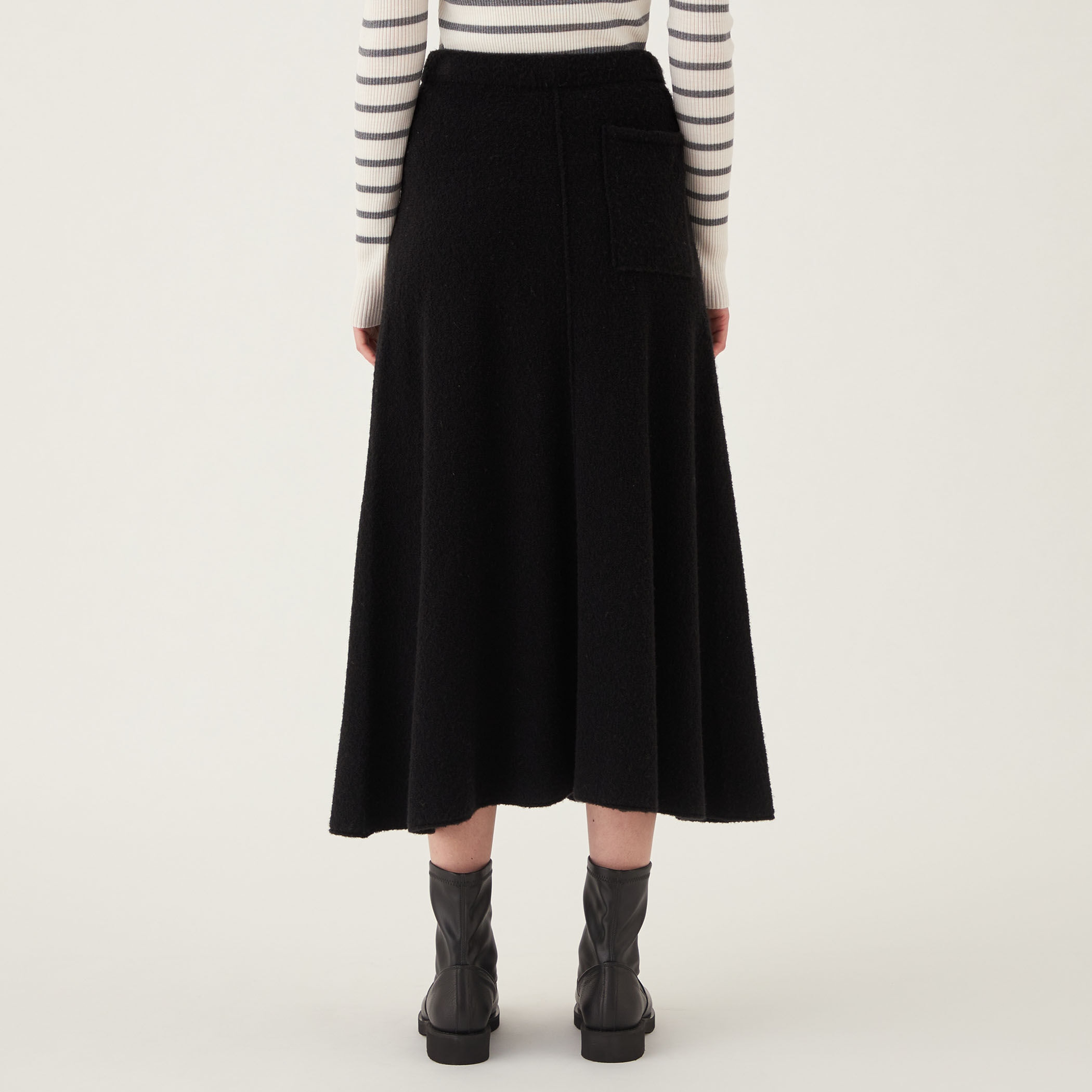 美品✨Tabrik フレアスカート グレー タックフレアミニスカート(S IVORY): BOTTOM