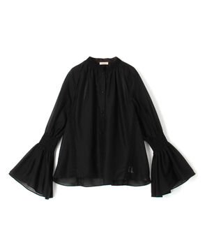 コットンシルクローン ラグランスリットブラウス