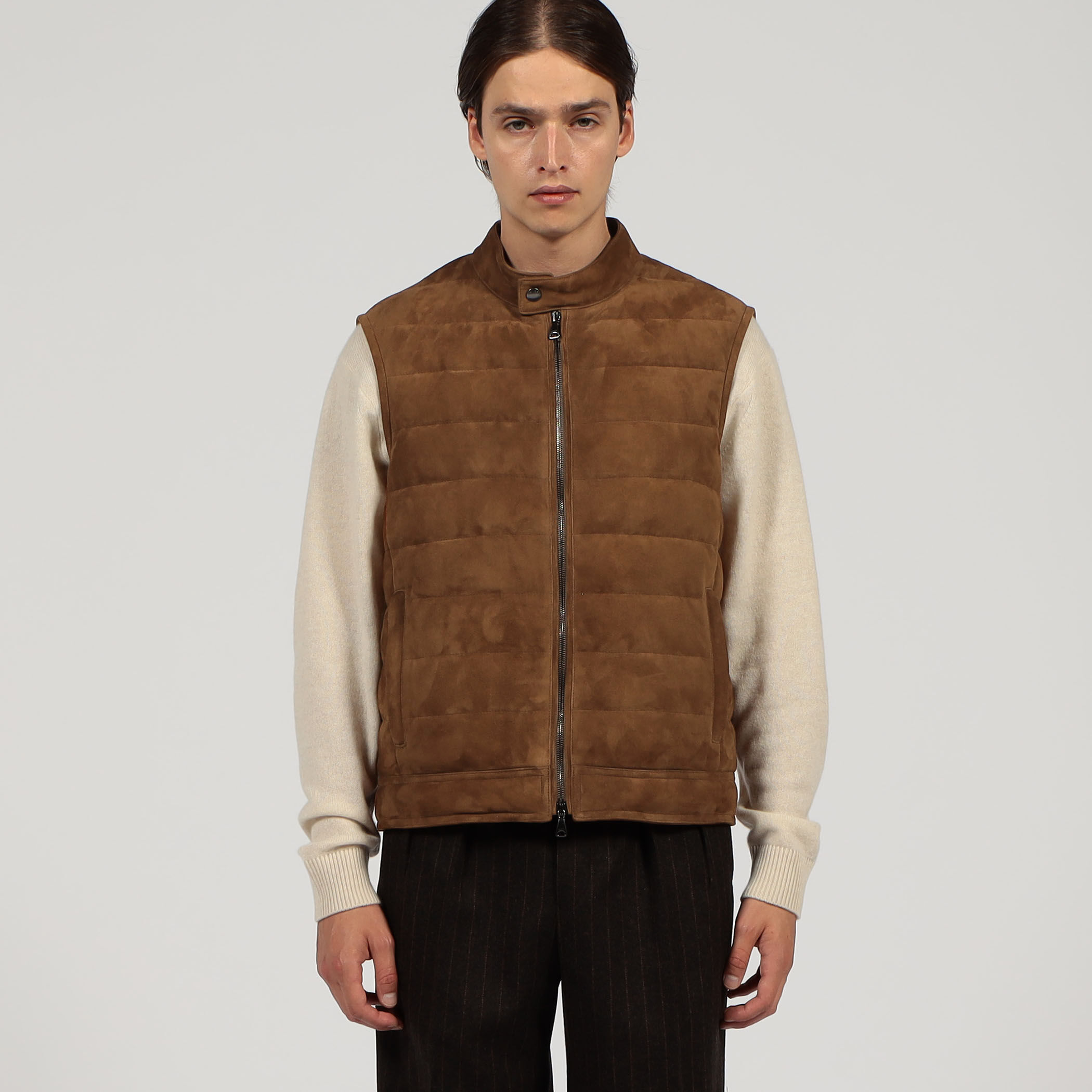 別注】EMMTI JURI DOWN VEST スエード ダウンベスト