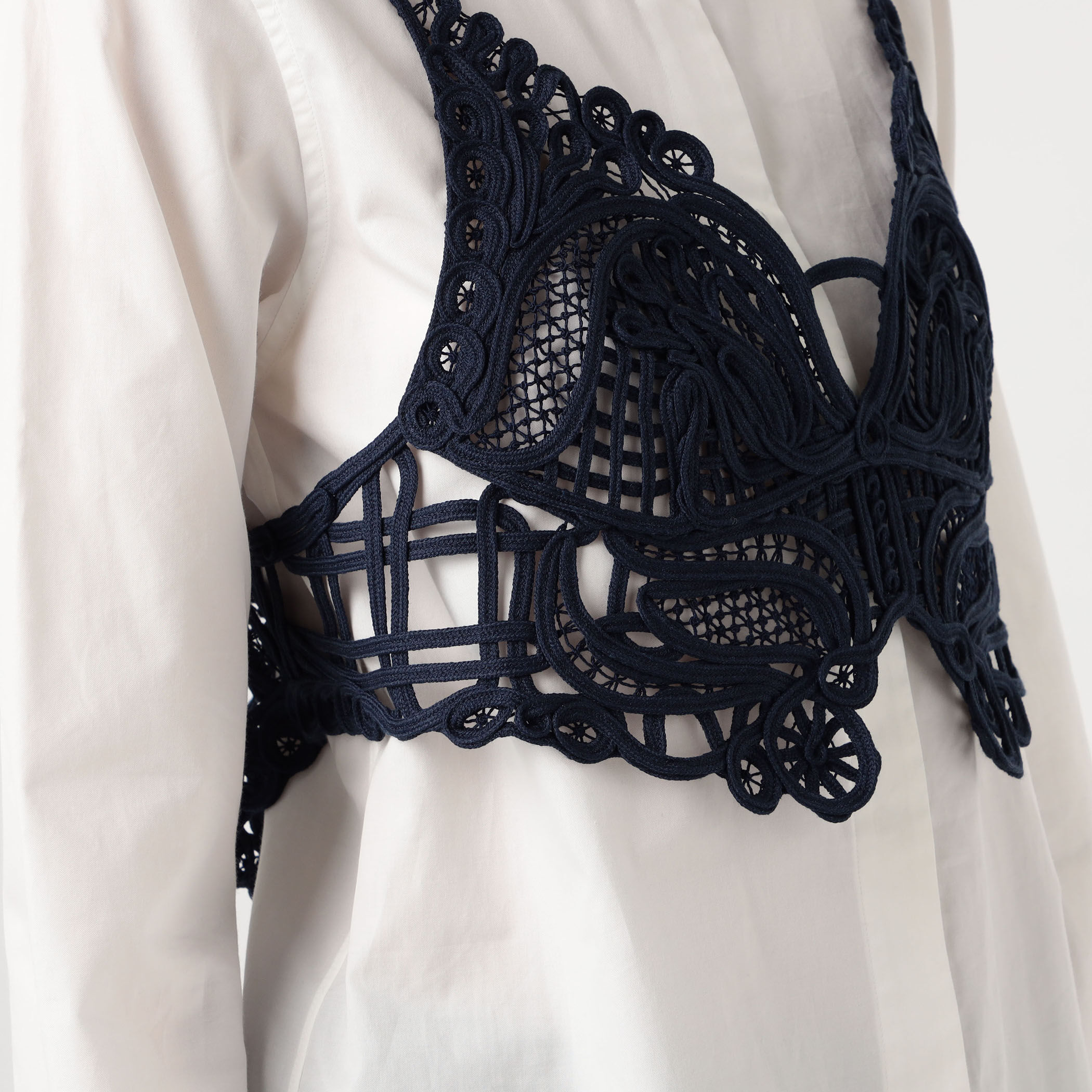 トップス Cording Embroidery Vest Cording Embroidery Vest - navy - Mame Kurogouchi