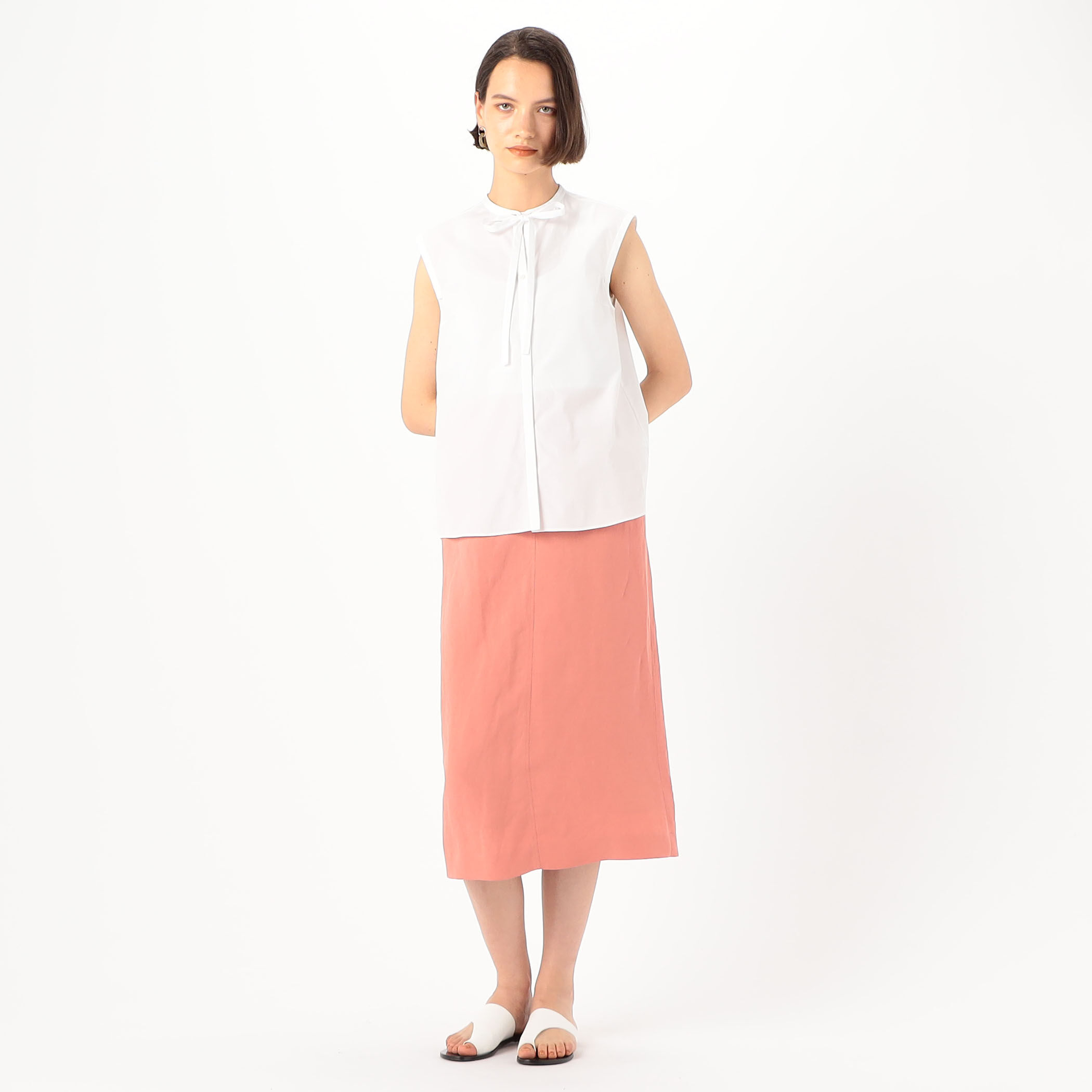 セルロースリネン Iラインミディスカート｜トゥモローランド 公式通販