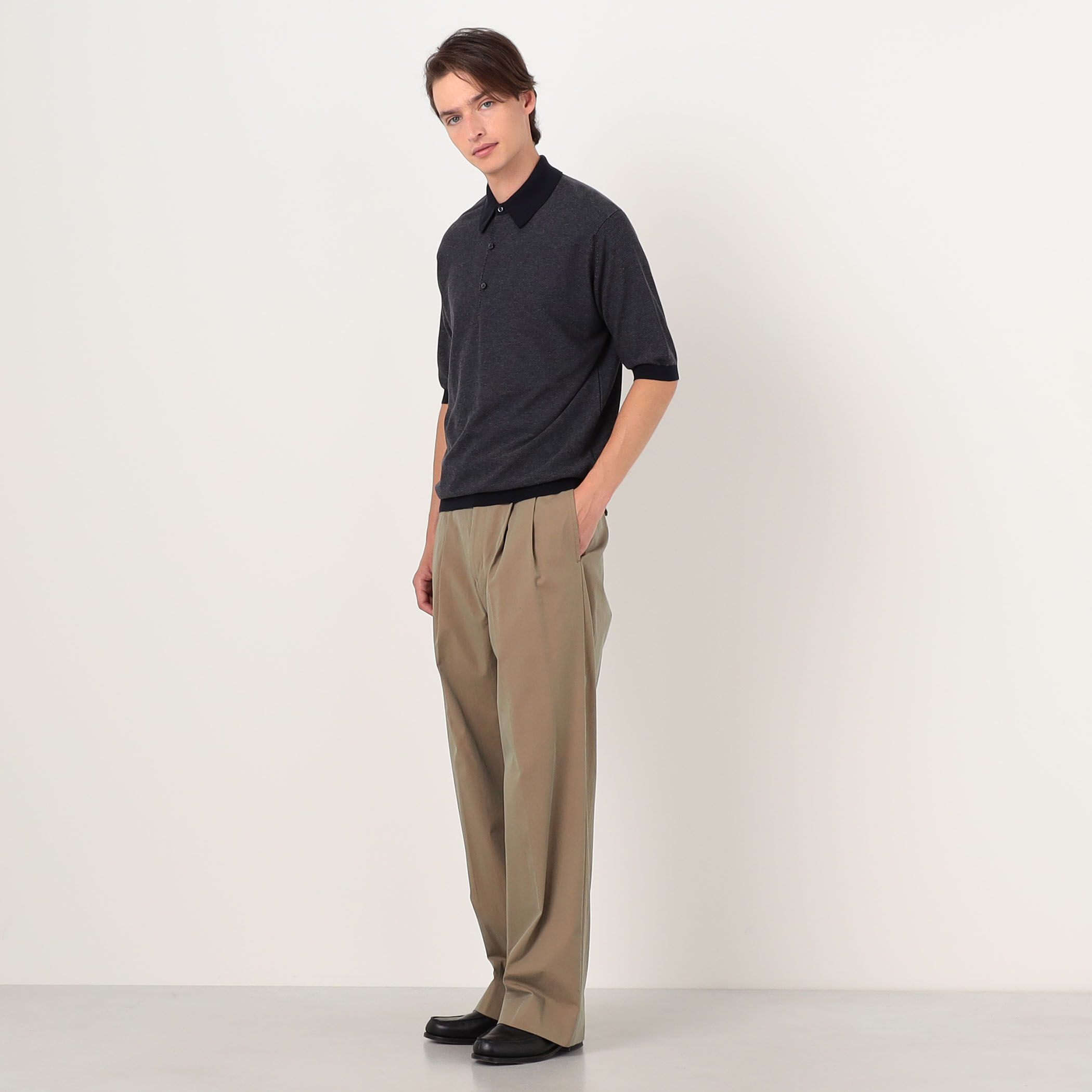 別注】JOHN SMEDLEY 30Gハニカム編み ニットポロ ISIS