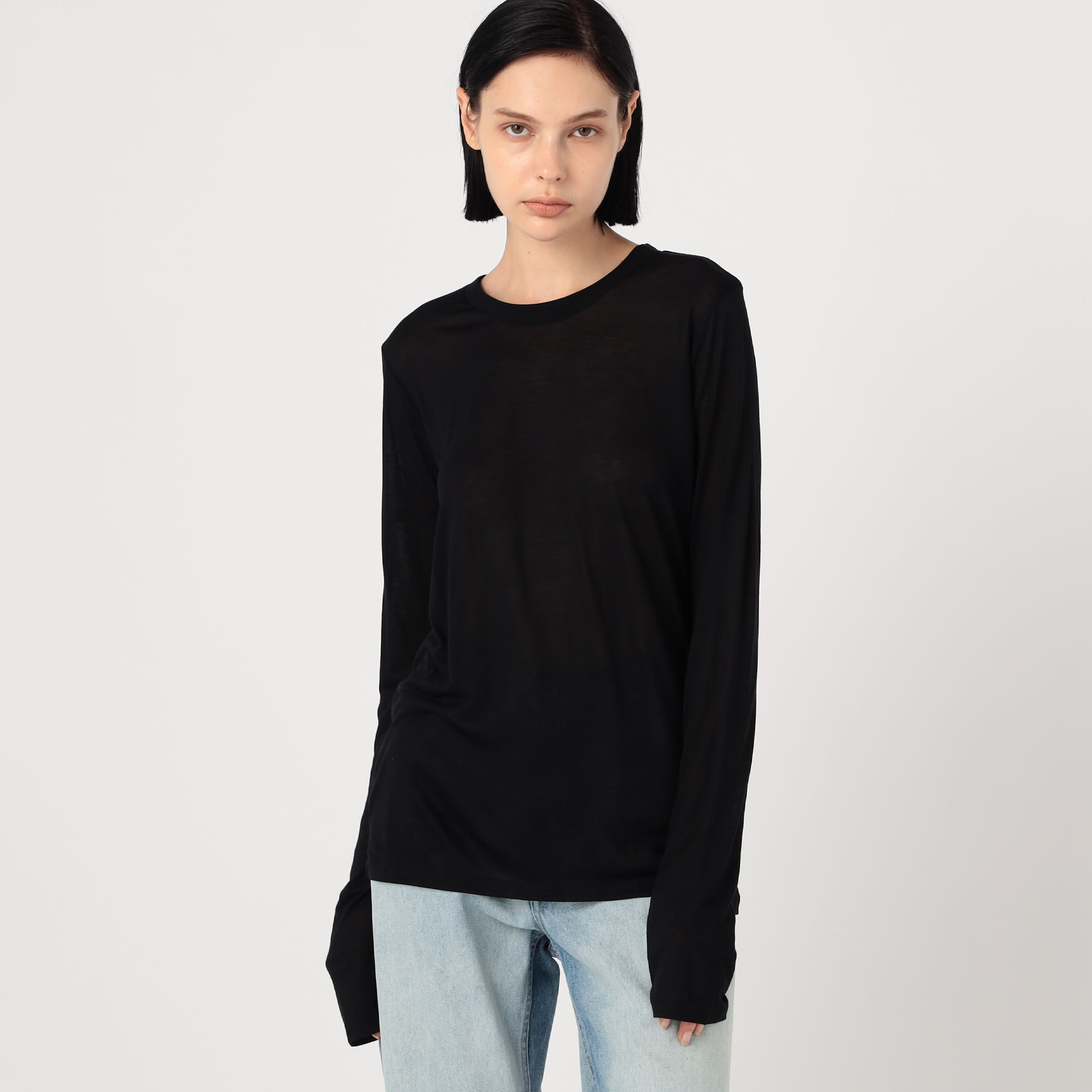 BASERANGE 長袖Tシャツ ブラック FREAK'S STORE tシャツ Baserange/ベースレンジ LONG SLEEVE TEE