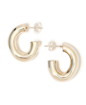 les solides small oval bold フープピアス