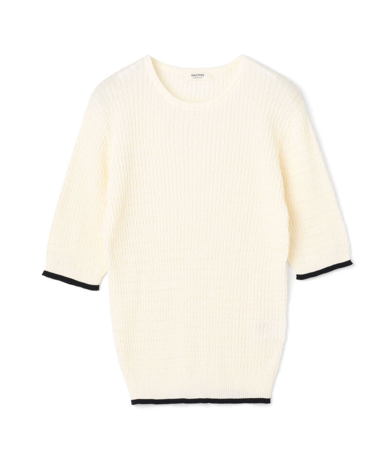 コットンナイロンケーブル ハーフスリーブプルオーバー