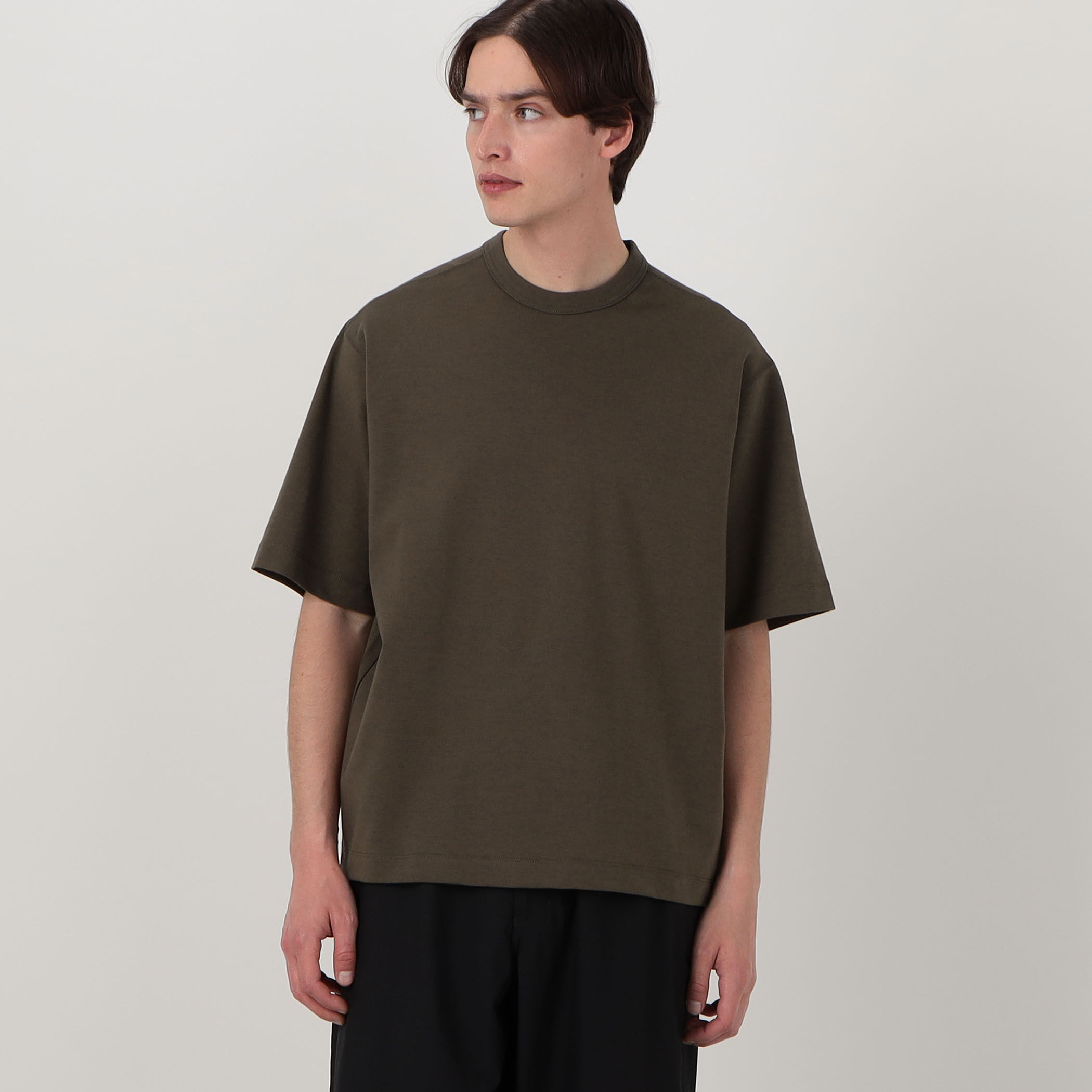 接触冷感・吸水速乾】コットンポリエステルポンチ クルーネックTシャツ