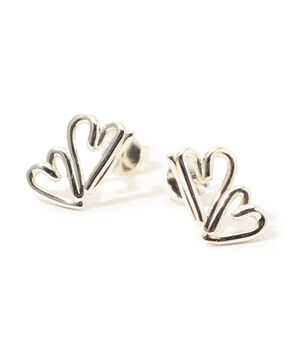 BAR Jewellery TWO HEARTS シルバーピアス