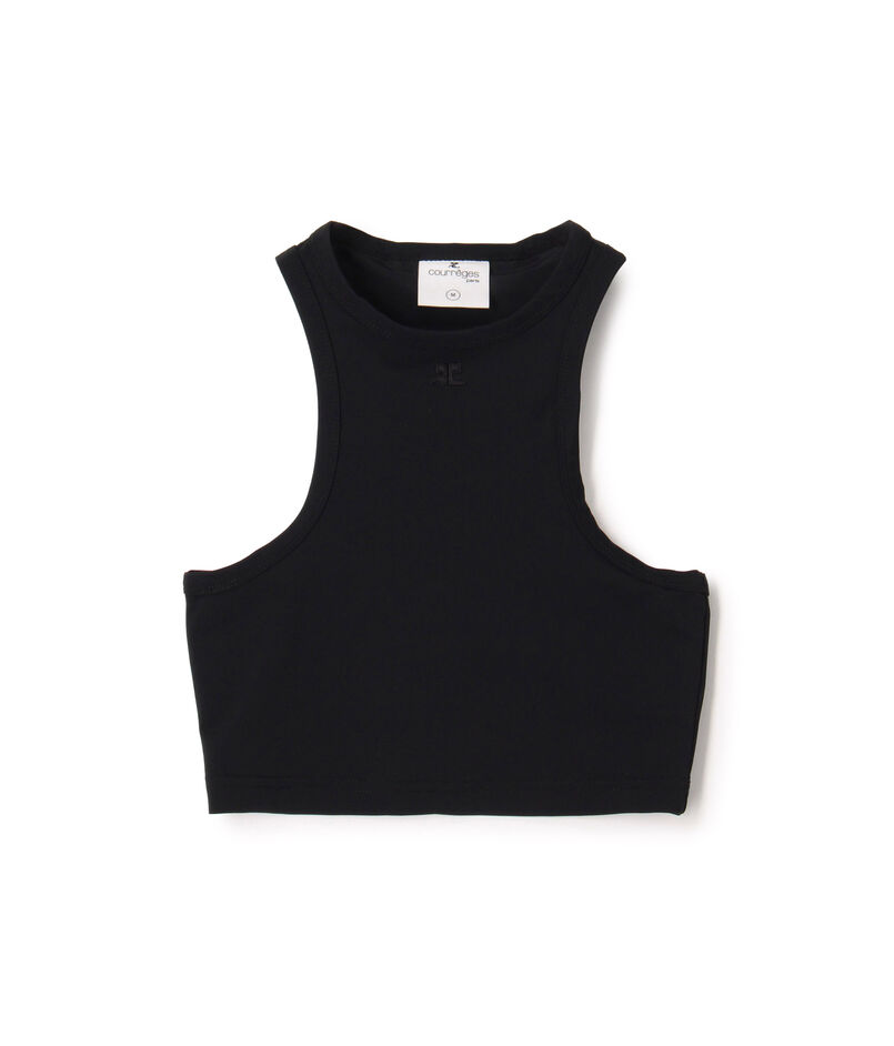 Courr&egrave;ges JERSEY BRA ナイロンポリウレタン クロップドタンクトップ