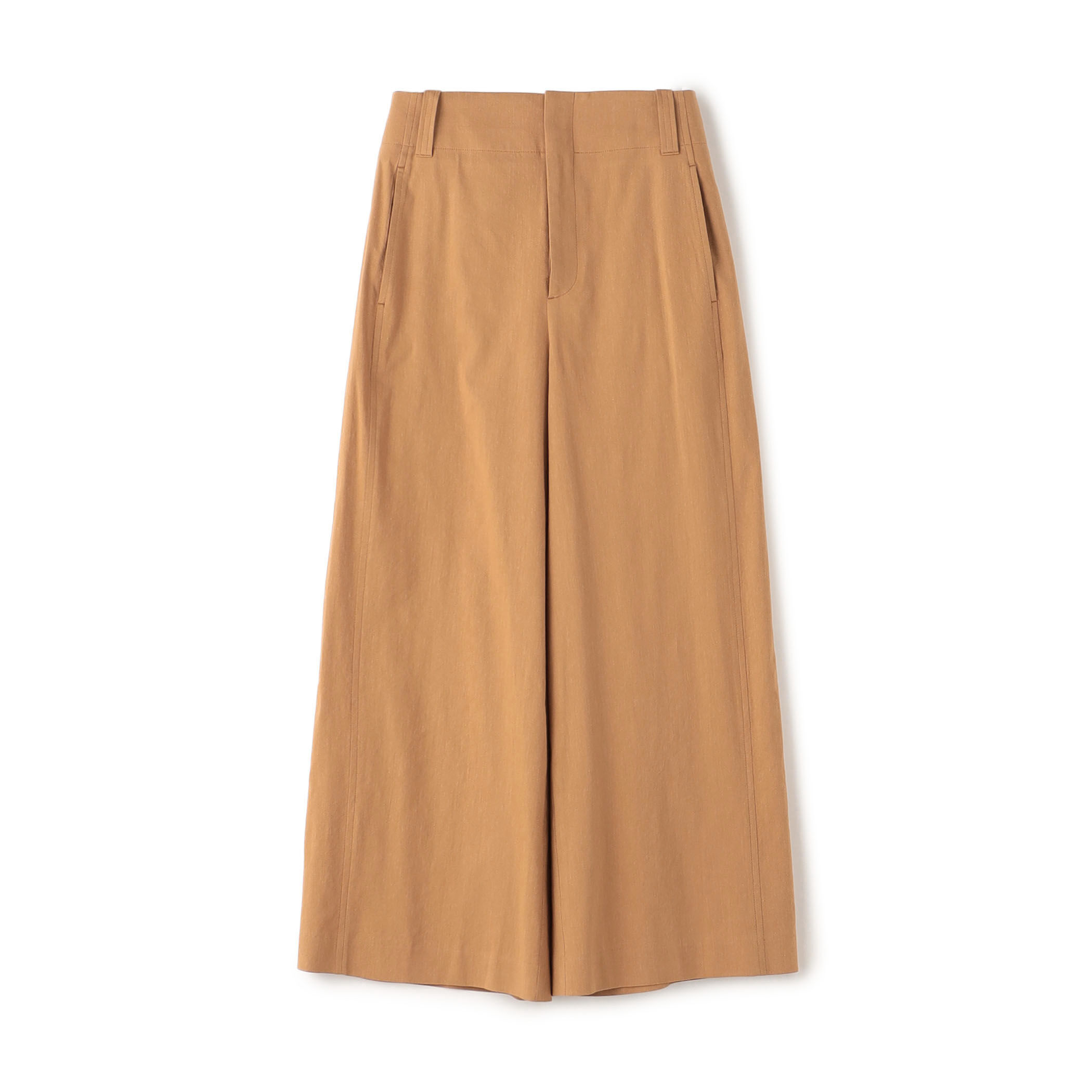 □レーヨンリネンコットン フレアクロップドパンツ